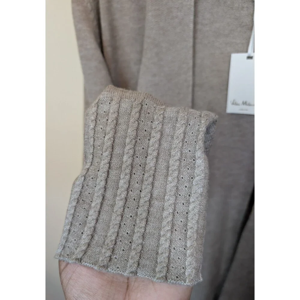 Vila Milano Womens Cardigan Sweater Open Front Knit Heather Mocha Medium